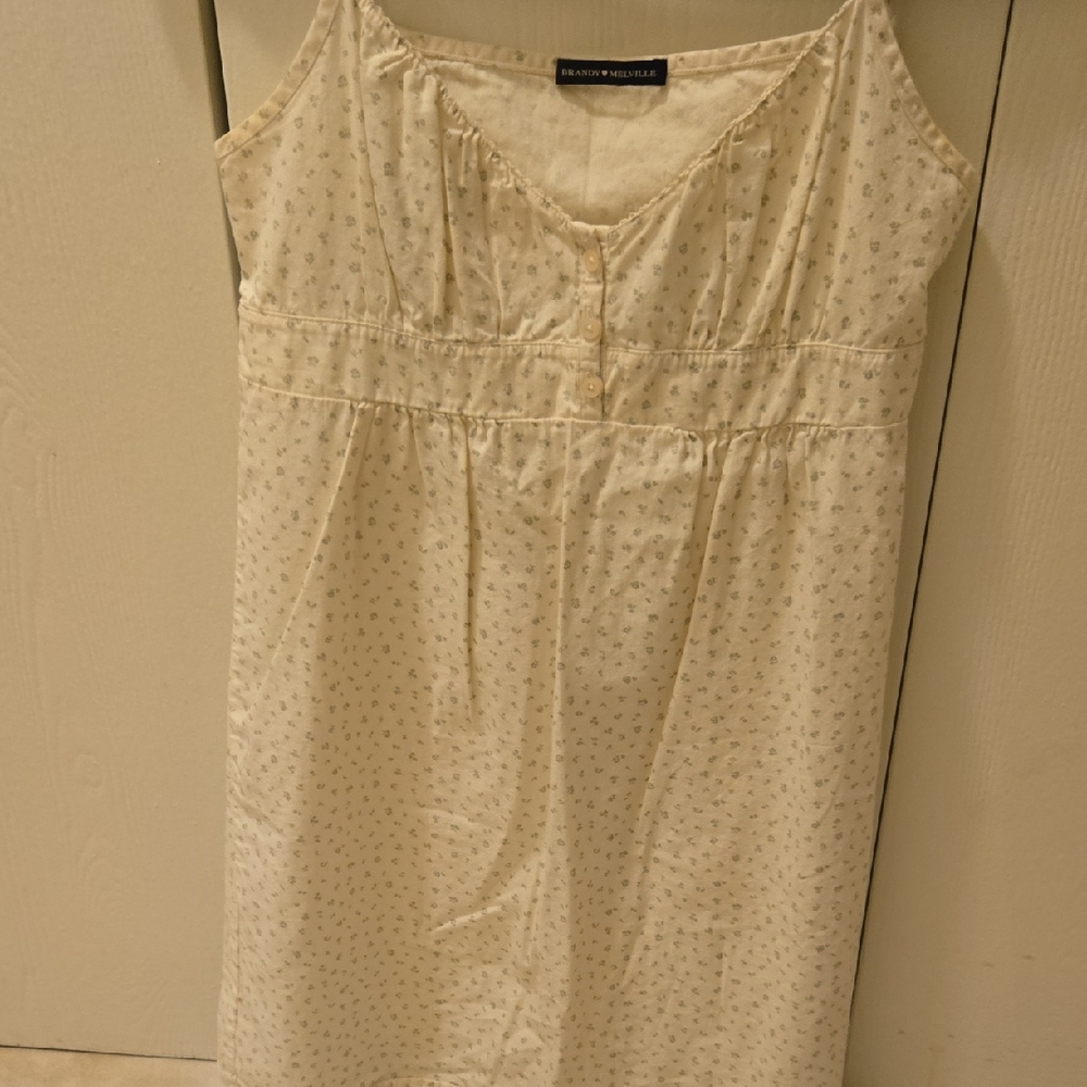 Brandy Melville Cream Floral Chemise